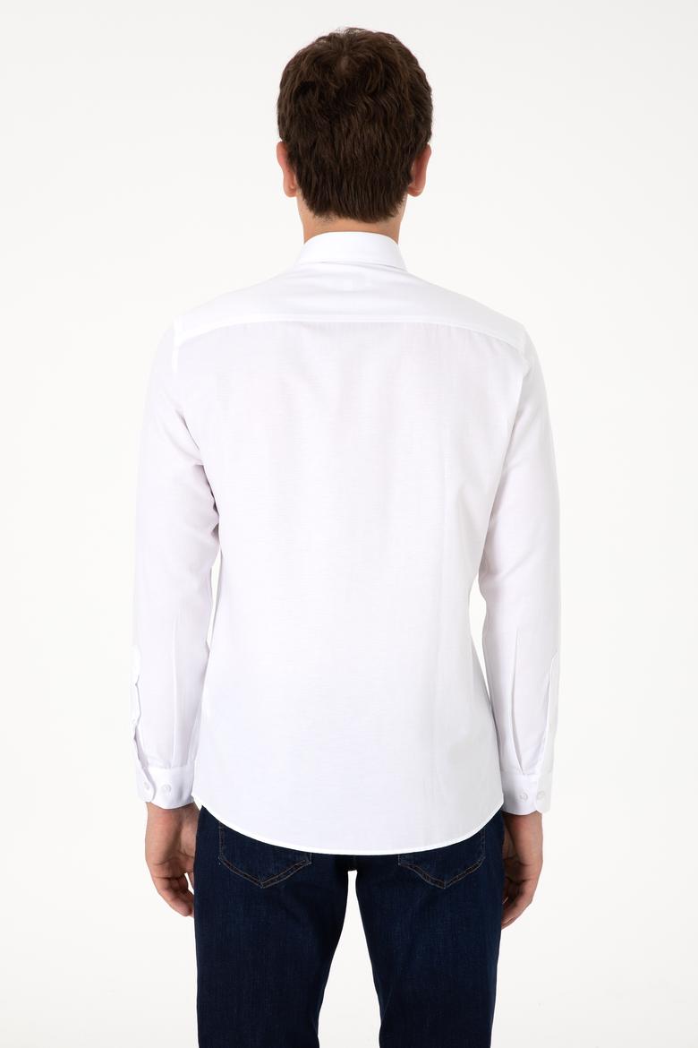 Erkek Beyaz Uzun Kollu Basic Gömlek - 50306338007