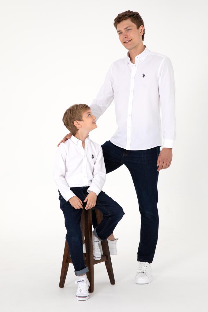 Erkek Beyaz Uzun Kollu Basic Gömlek