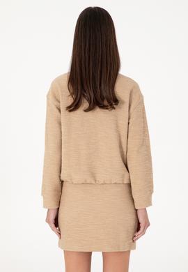 Kadın Kum Bisiklet Yaka Sweatshırt - 50292442019