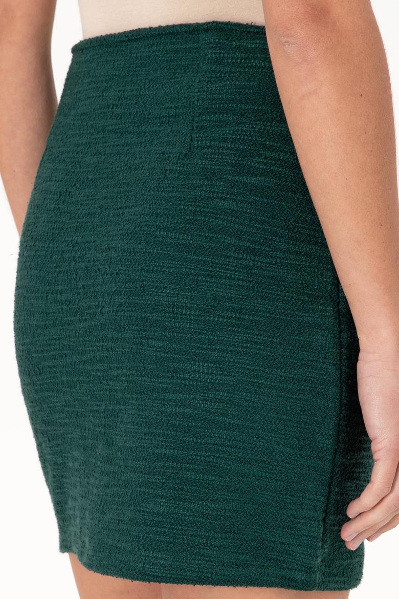 Kadın Koyu Yeşil Mini Boy Örme Etek - 50294338022