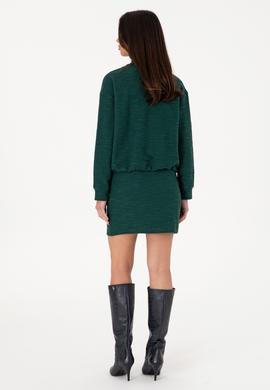 Kadın Koyu Yeşil Mini Boy Örme Etek - 50294338022