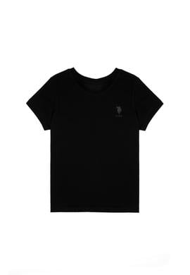 Erkek Çocuk Siyah Basic Bisiklet Yaka Tişört - 50306502022