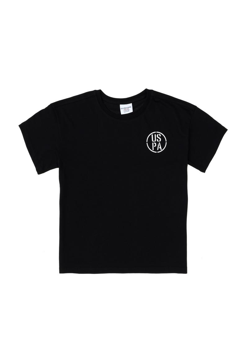 Erkek Çocuk Siyah Oversize Bisiklet Yaka Tişört - 50298981039