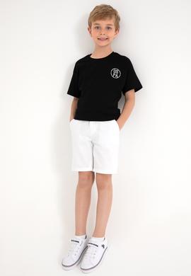 Erkek Çocuk Siyah Oversize Bisiklet Yaka Tişört - 50298981039