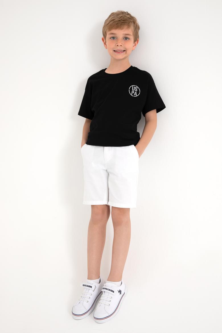 Erkek Çocuk Siyah Oversize Bisiklet Yaka Tişört - 50298981039