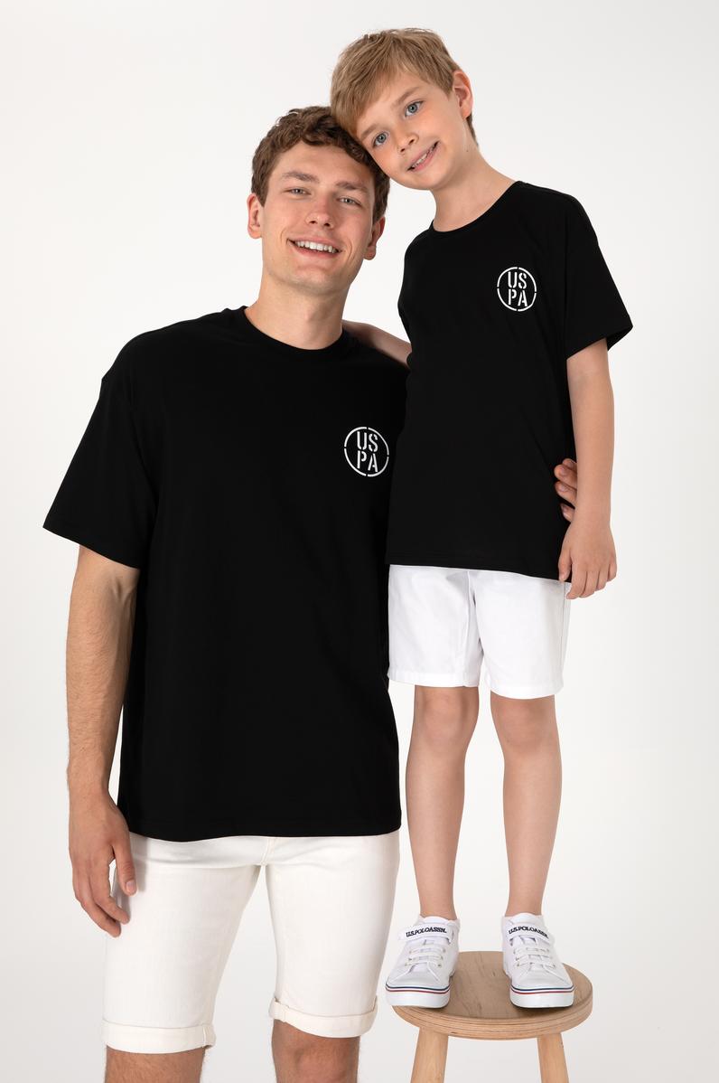 Erkek Çocuk Siyah Oversize Bisiklet Yaka Tişört