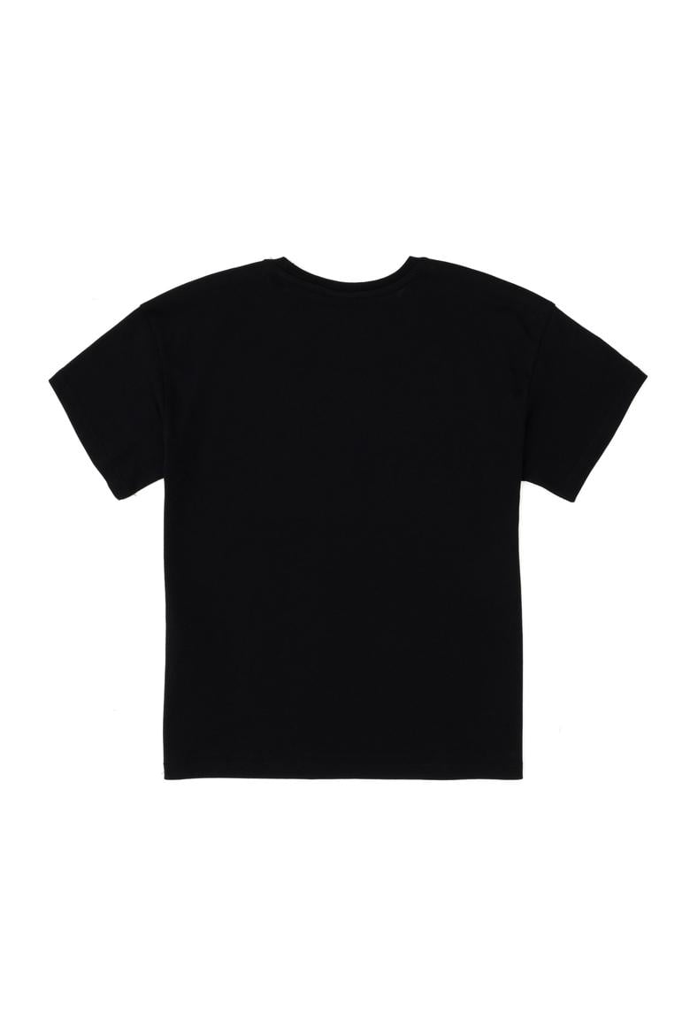 Erkek Çocuk Siyah Oversize Bisiklet Yaka Tişört - 50298981039