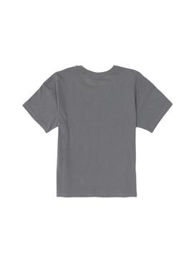 Erkek Çocuk Gri Oversize Bisiklet Yaka Tişört - 50298981029