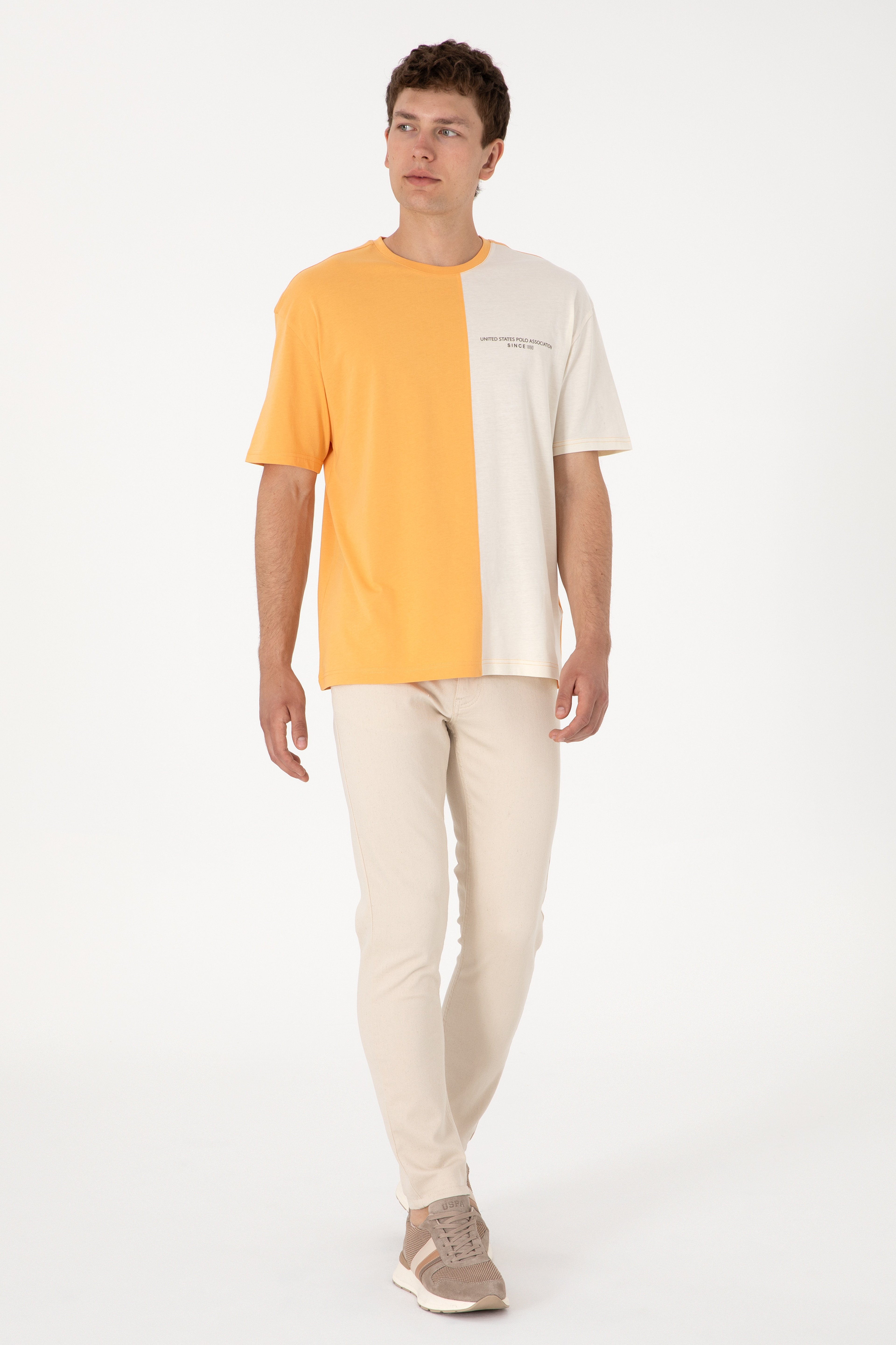 Erkek Bej Slim Fit Jean Pantolon