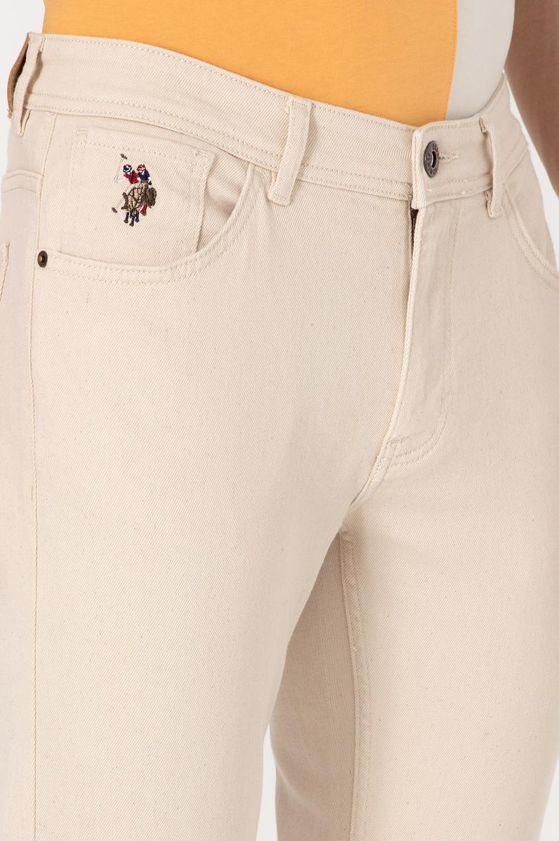 Erkek Bej Slim Fit Jean Pantolon