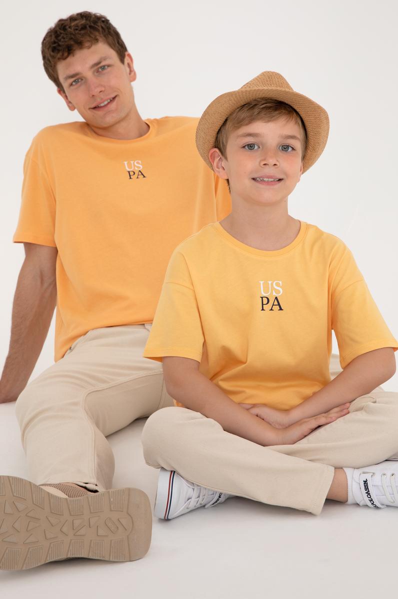 Erkek Çocuk Kavun Oversize Bisiklet Yaka Tişört