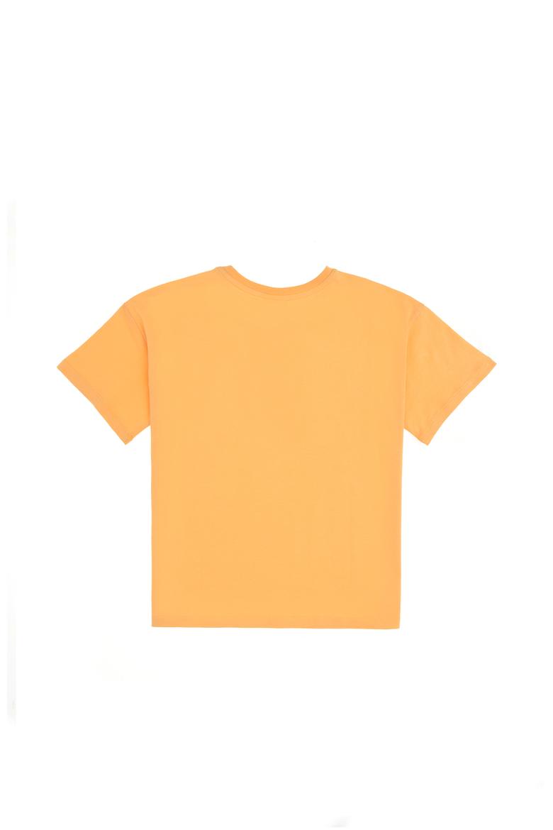 Erkek Çocuk Kavun Oversize Bisiklet Yaka Tişört - 50306498078