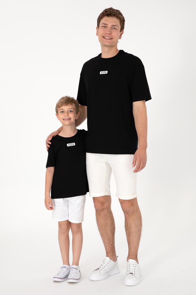 Erkek Çocuk Siyah Oversize Bisiklet Yaka Tişört