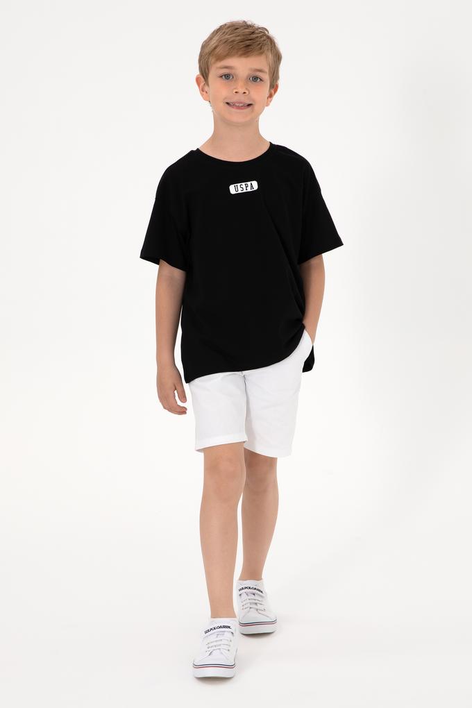 Erkek Çocuk Siyah Oversize Bisiklet Yaka Tişört