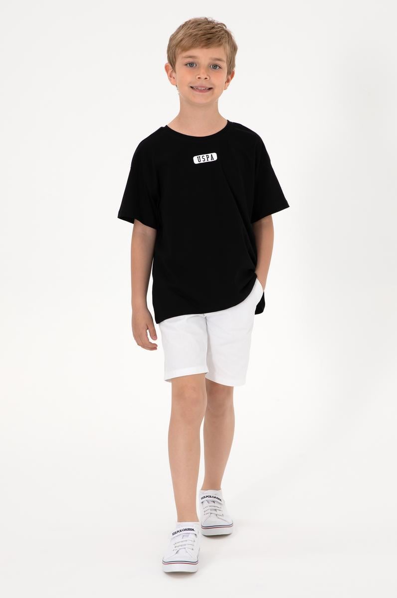 Erkek Çocuk Siyah Oversize Bisiklet Yaka Tişört