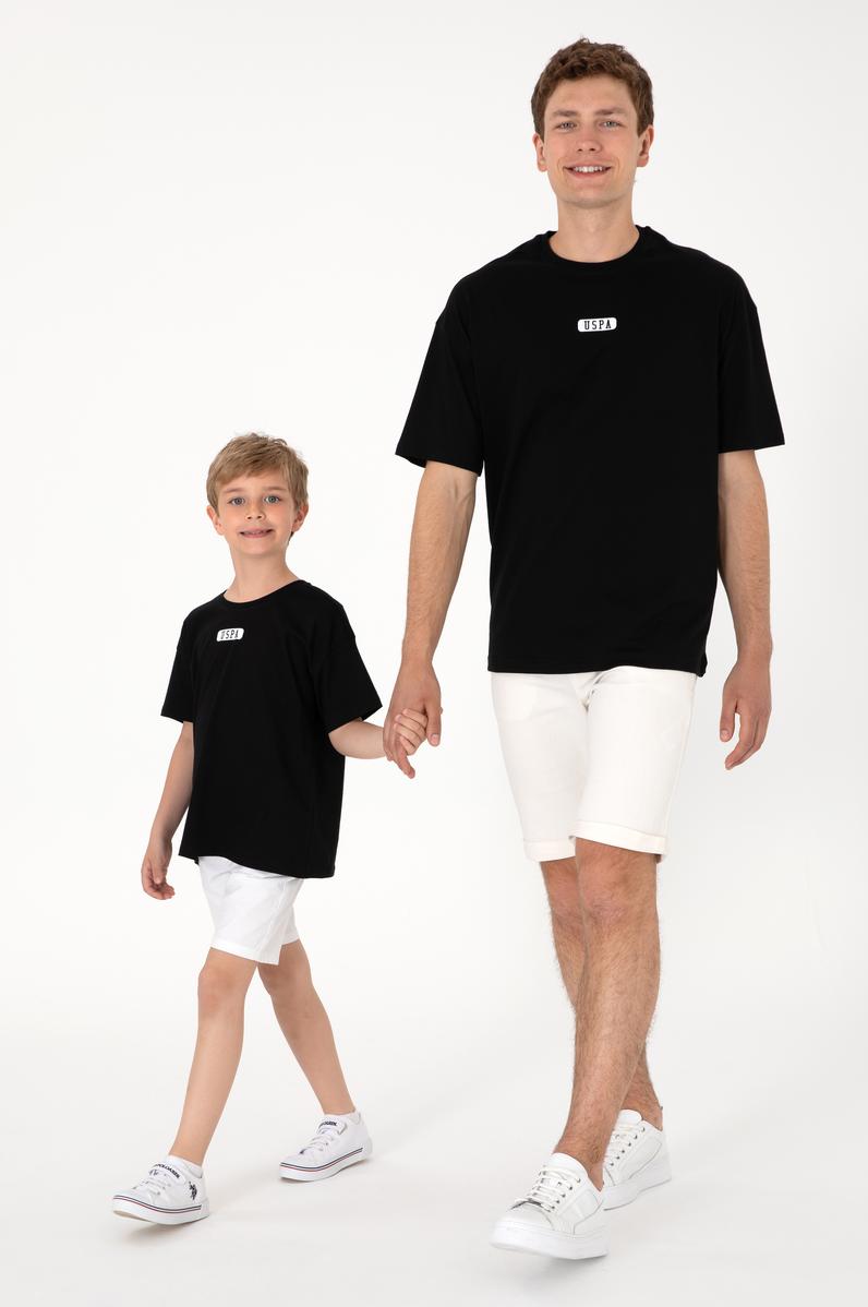 Erkek Oversize Fit Bisiklet Yaka Siyah Tişört