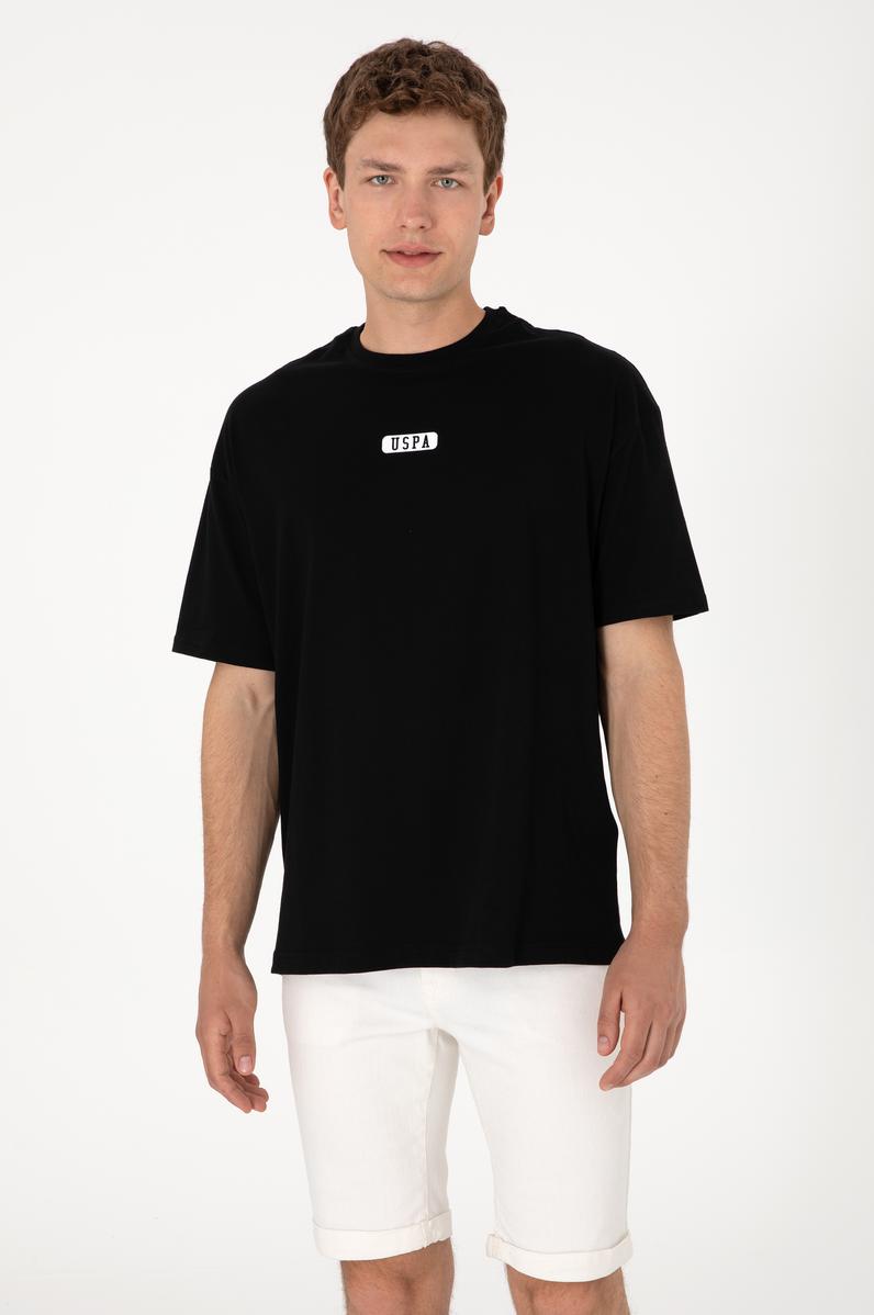 Erkek Oversize Fit Bisiklet Yaka Siyah Tişört