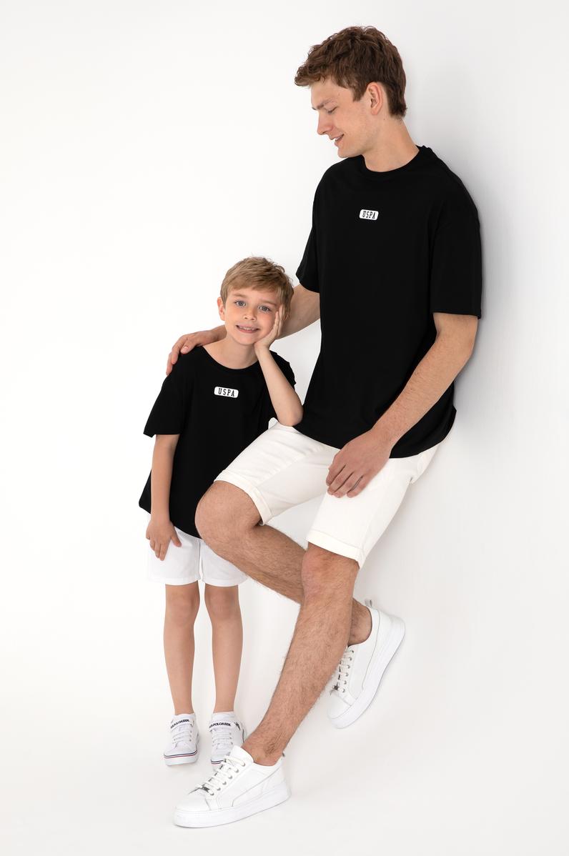 Erkek Oversize Fit Bisiklet Yaka Siyah Tişört