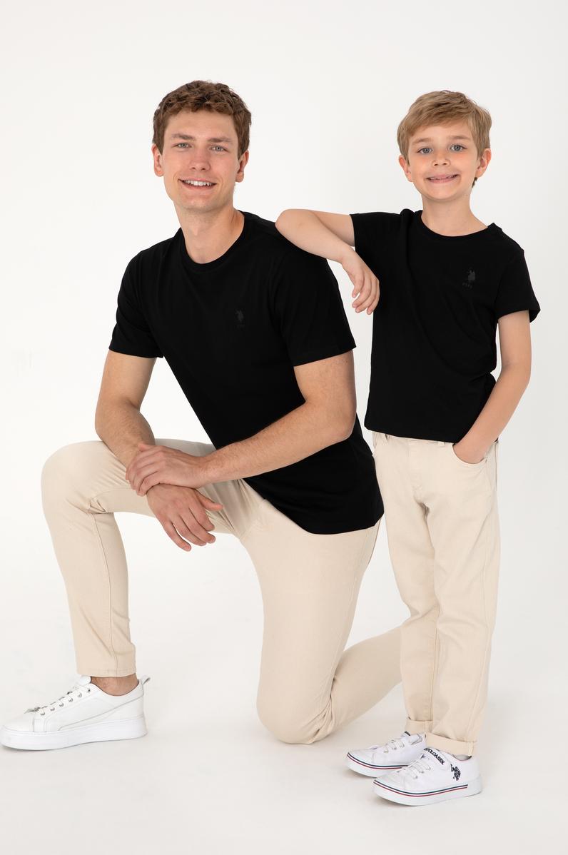 Erkek Regular Fit Bisiklet Yaka Siyah Basic Tişört