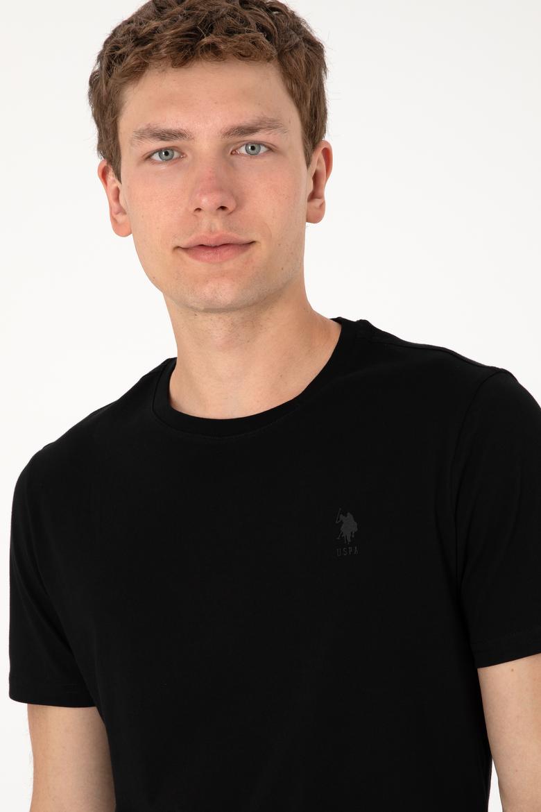 Erkek Regular Fit Bisiklet Yaka Siyah Basic Tişört - 50305924017