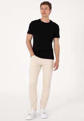 Erkek Regular Fit Bisiklet Yaka Siyah Basic Tişört - 50305924017
