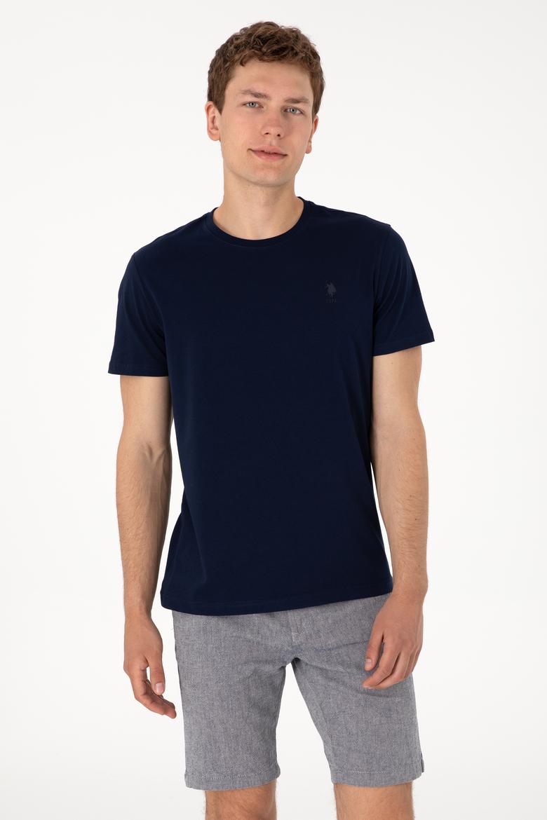 Erkek Regular Fit Bisiklet Yaka Lacivert Basic Tişört - 50305924029