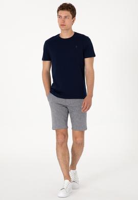 Erkek Regular Fit Bisiklet Yaka Lacivert Basic Tişört - 50305924029