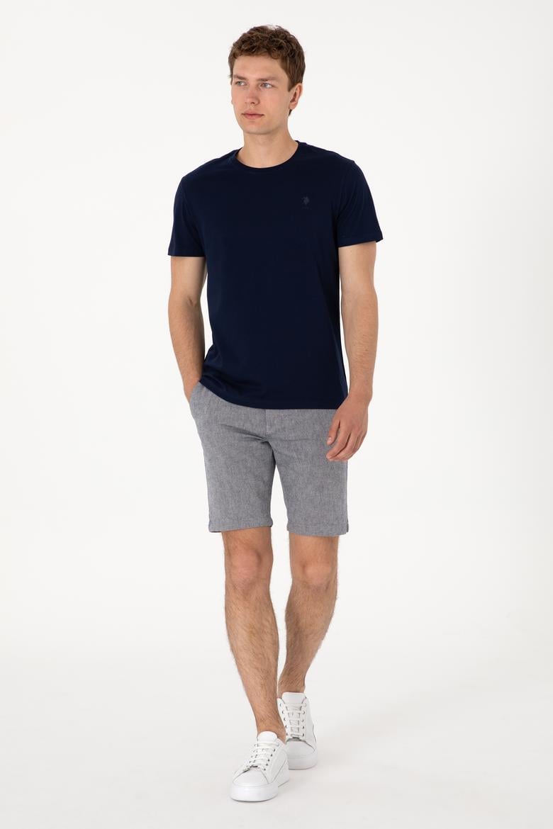 Erkek Regular Fit Bisiklet Yaka Lacivert Basic Tişört - 50305924029