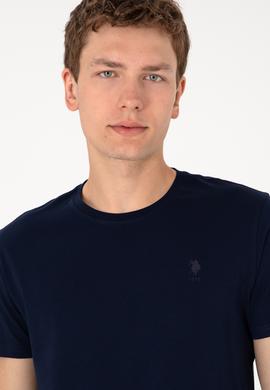 Erkek Regular Fit Bisiklet Yaka Lacivert Basic Tişört - 50305924029