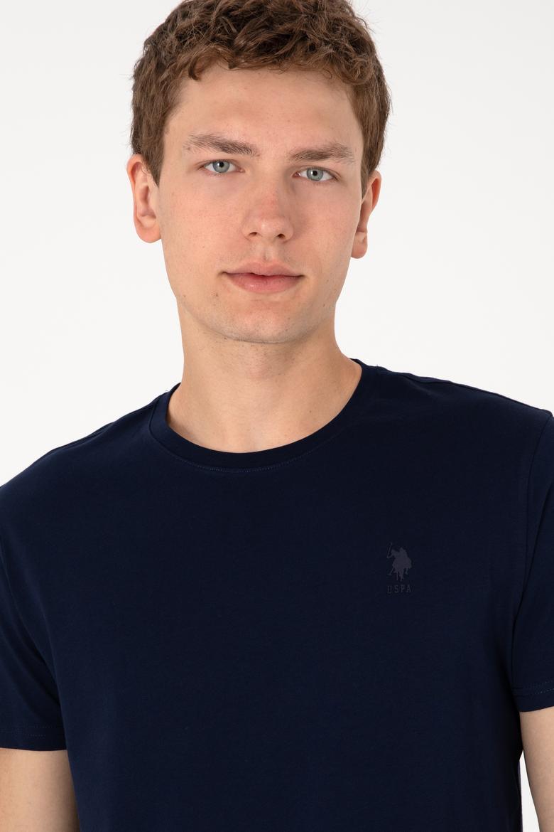 Erkek Regular Fit Bisiklet Yaka Lacivert Basic Tişört - 50305924029