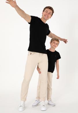 Erkek Regular Fit Bisiklet Yaka Siyah Basic Tişört - 50305924017