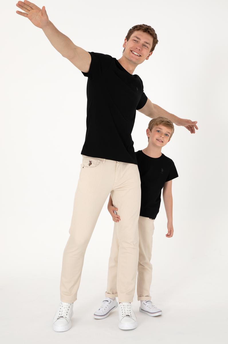 Erkek Regular Fit Bisiklet Yaka Siyah Basic Tişört