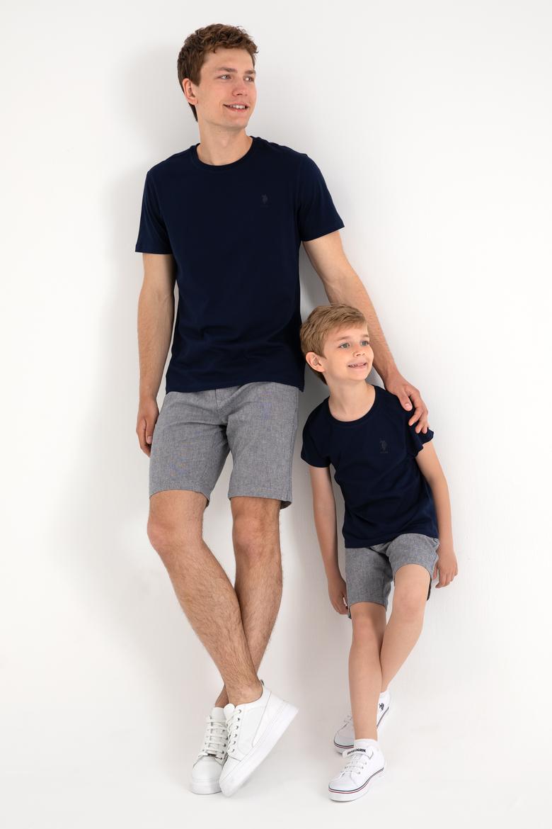 Erkek Regular Fit Bisiklet Yaka Lacivert Basic Tişört