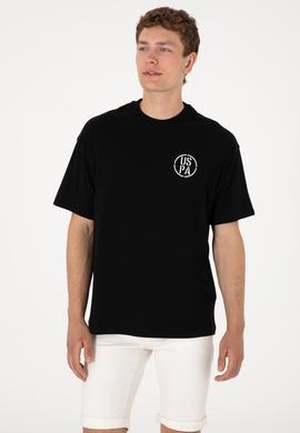 Erkek Oversize Fit Bisiklet Yaka Siyah Tişört - 50305904040