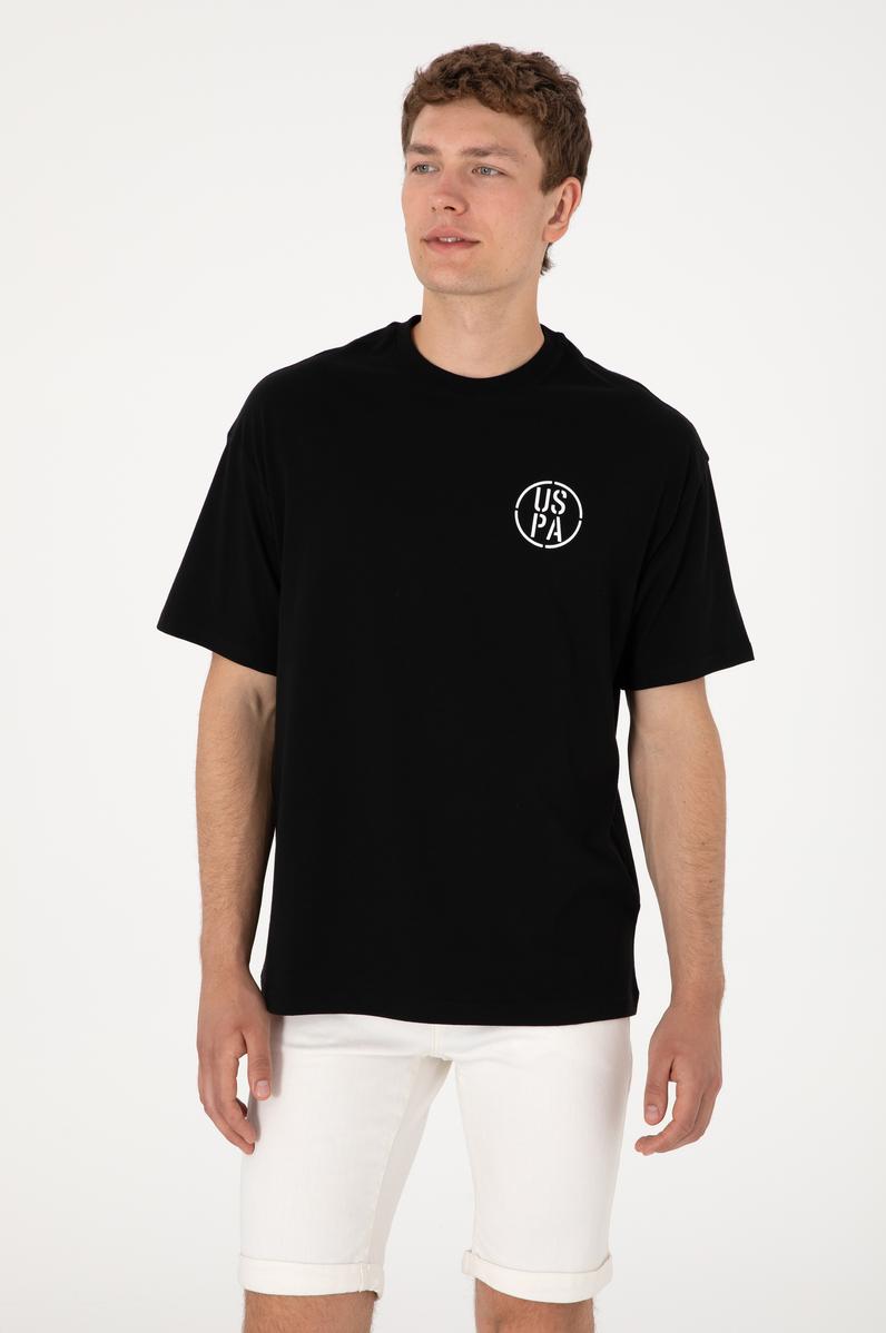 Erkek Oversize Fit Bisiklet Yaka Siyah Tişört