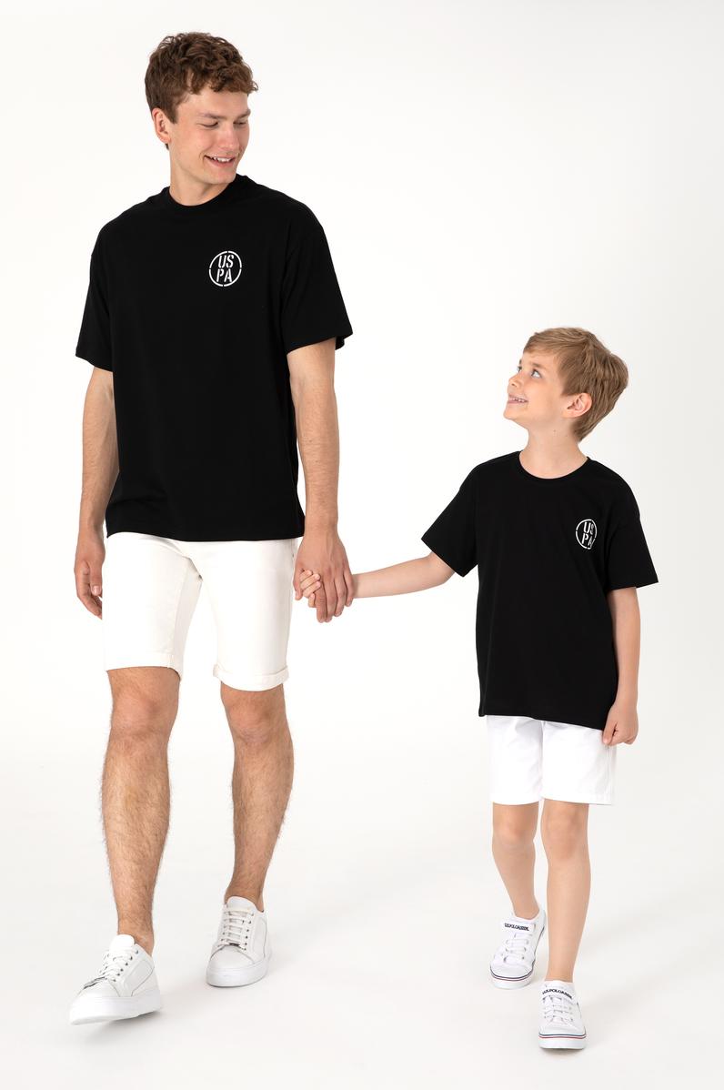 Erkek Oversize Fit Bisiklet Yaka Siyah Tişört