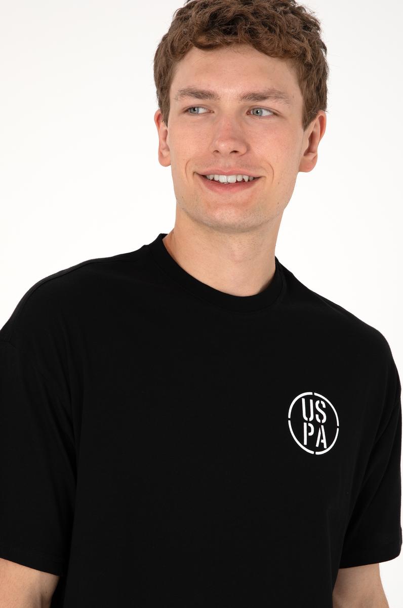 Erkek Oversize Fit Bisiklet Yaka Siyah Tişört