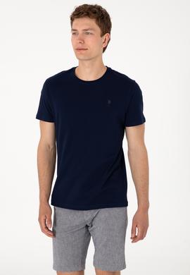 Erkek Regular Fit Bisiklet Yaka Lacivert Basic Tişört - 50305924029