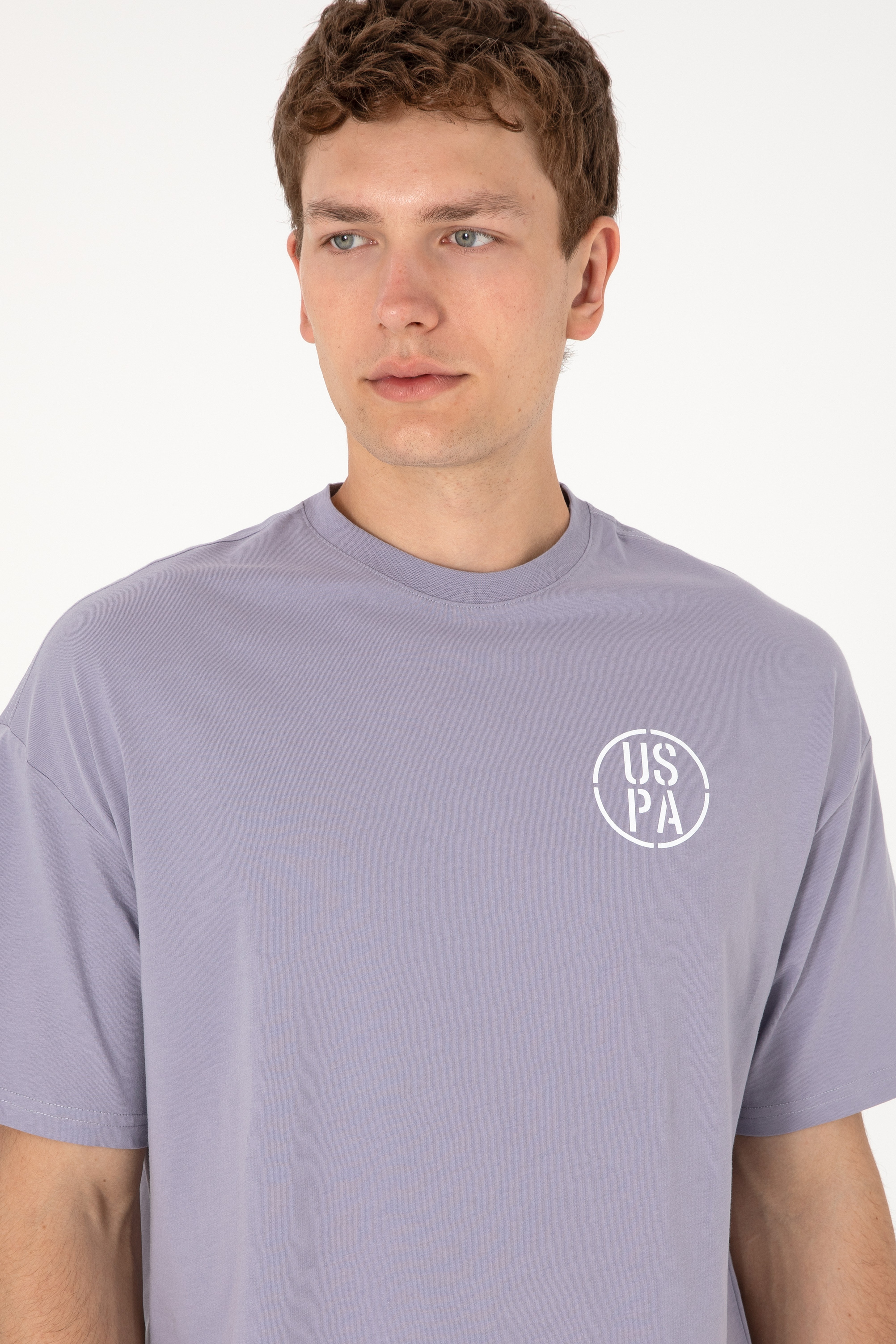 Erkek Oversize Fit Bisiklet Yaka Gri Tişört - Image 4