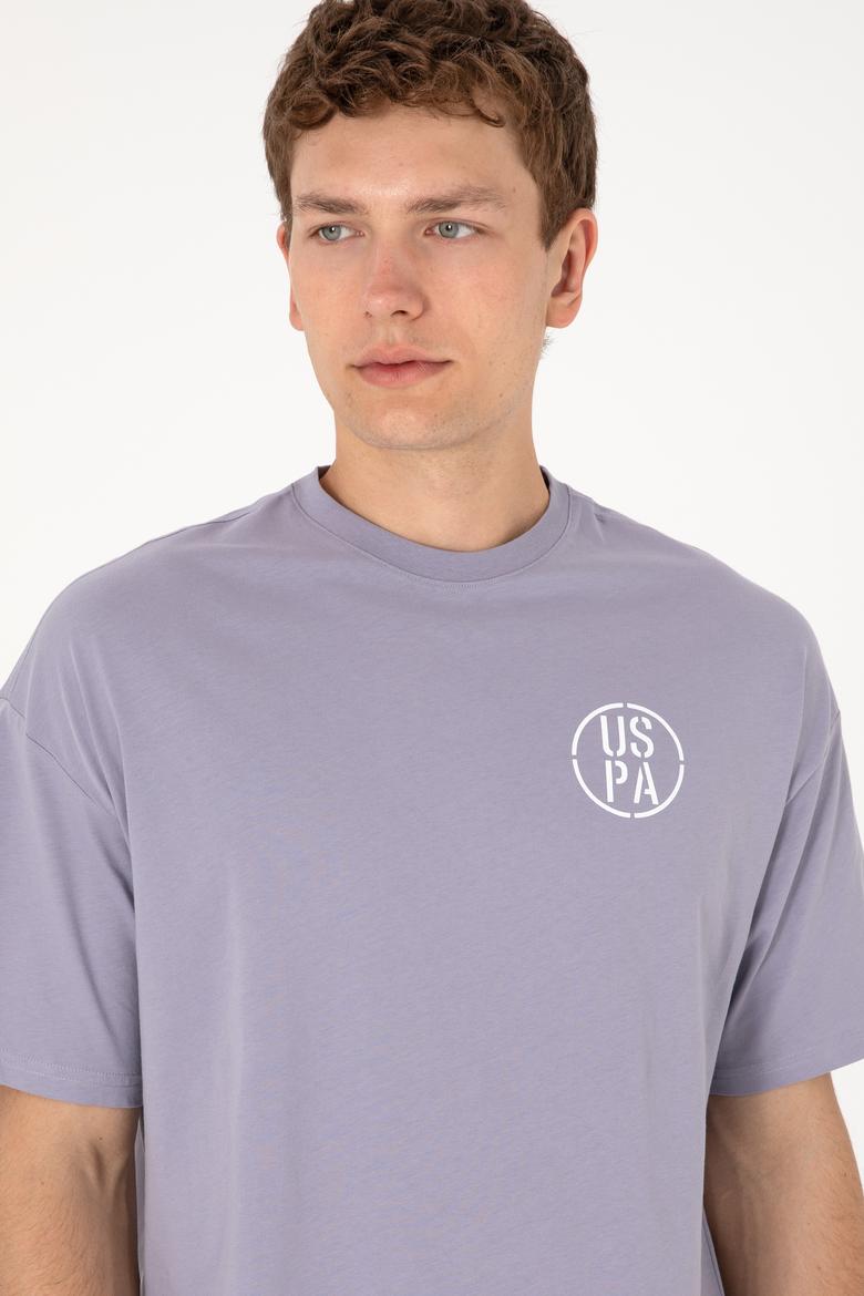 Erkek Oversize Fit Bisiklet Yaka Gri Tişört - 50305904028