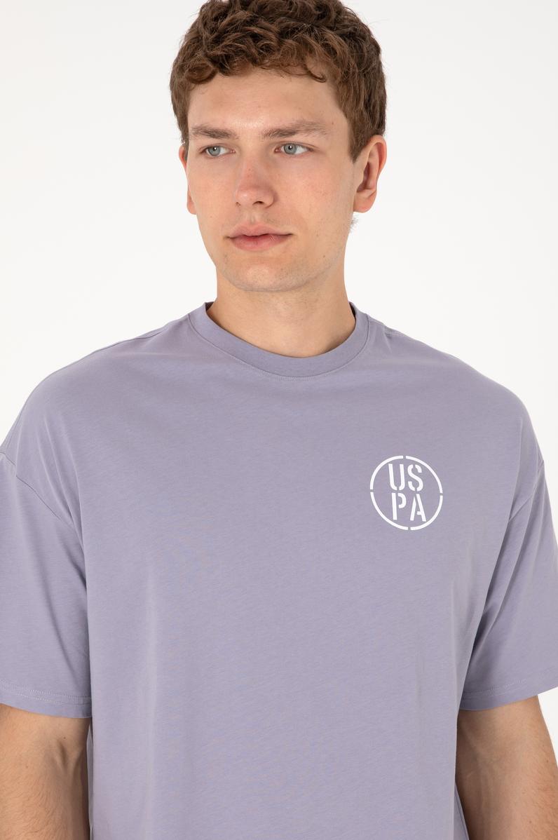 Erkek Oversize Fit Bisiklet Yaka Gri Tişört