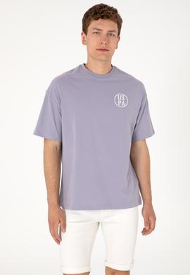 Erkek Oversize Fit Bisiklet Yaka Gri Tişört - 50305904028