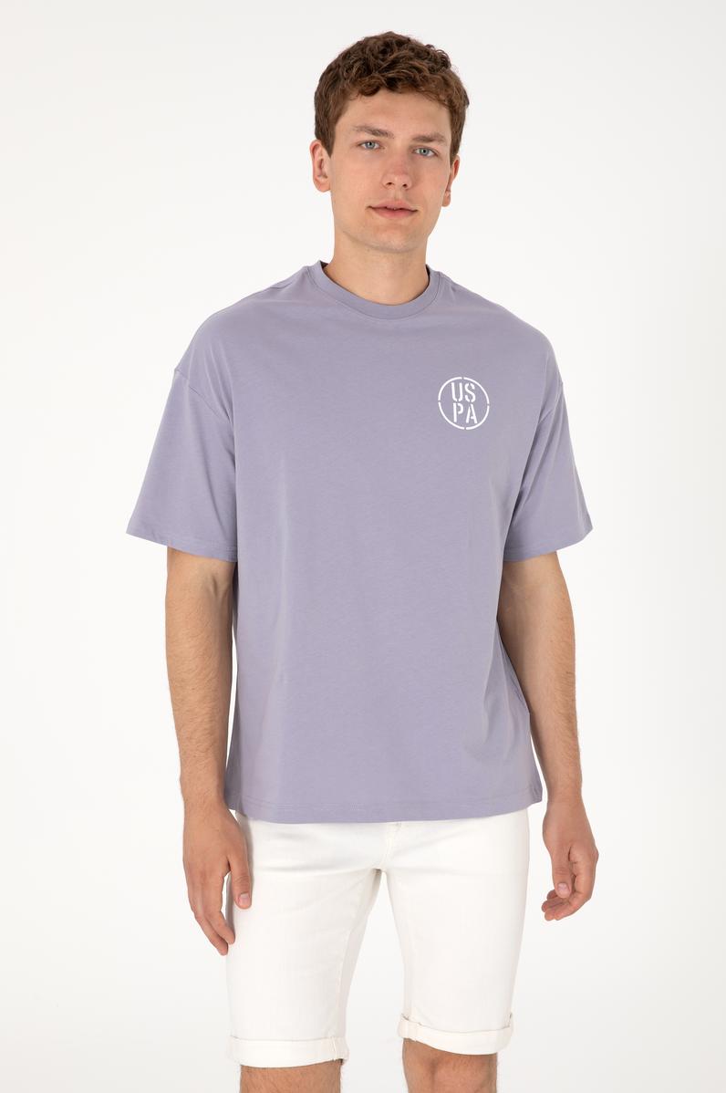 Erkek Oversize Fit Bisiklet Yaka Gri Tişört