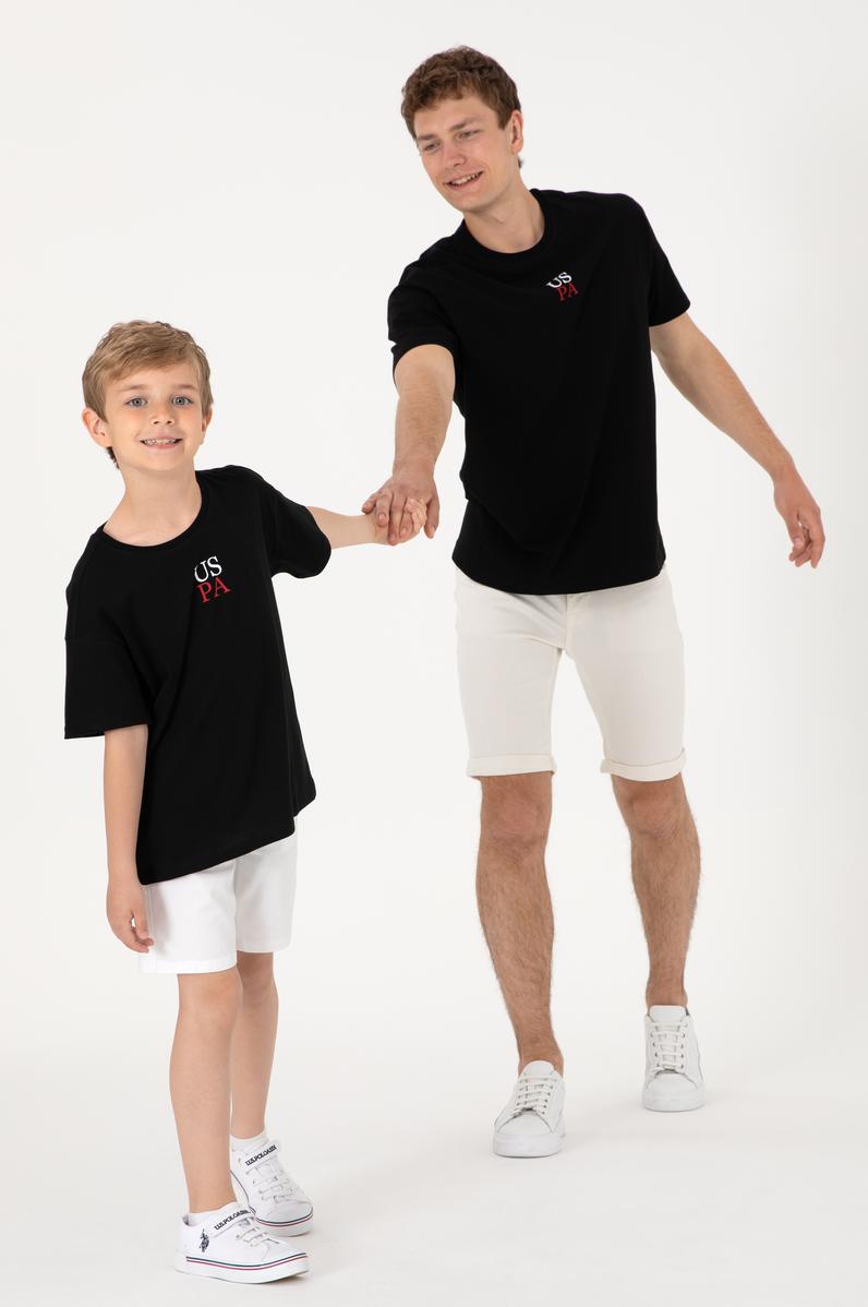 Erkek Çocuk Siyah Oversize Bisiklet Yaka Tişört