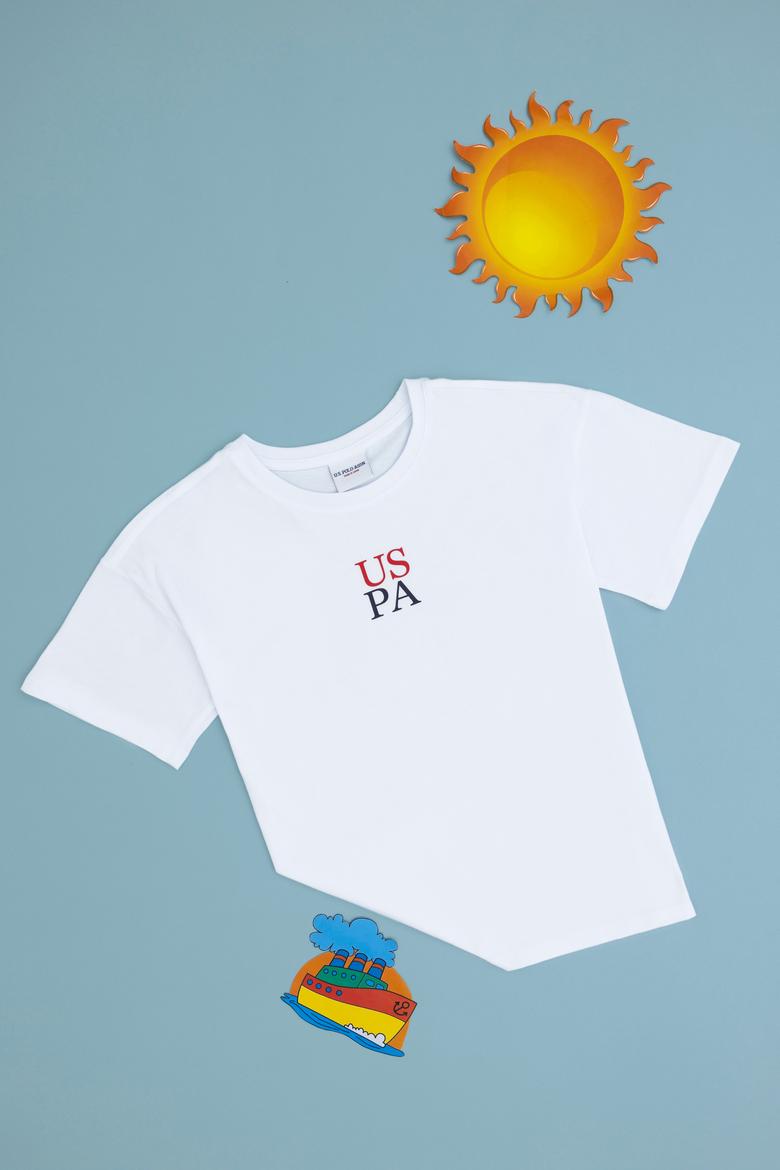 Erkek Çocuk Beyaz Oversize Bisiklet Yaka Tişört - 50306498028