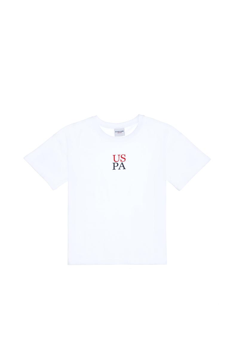 Erkek Çocuk Beyaz Oversize Bisiklet Yaka Tişört - 50306498028