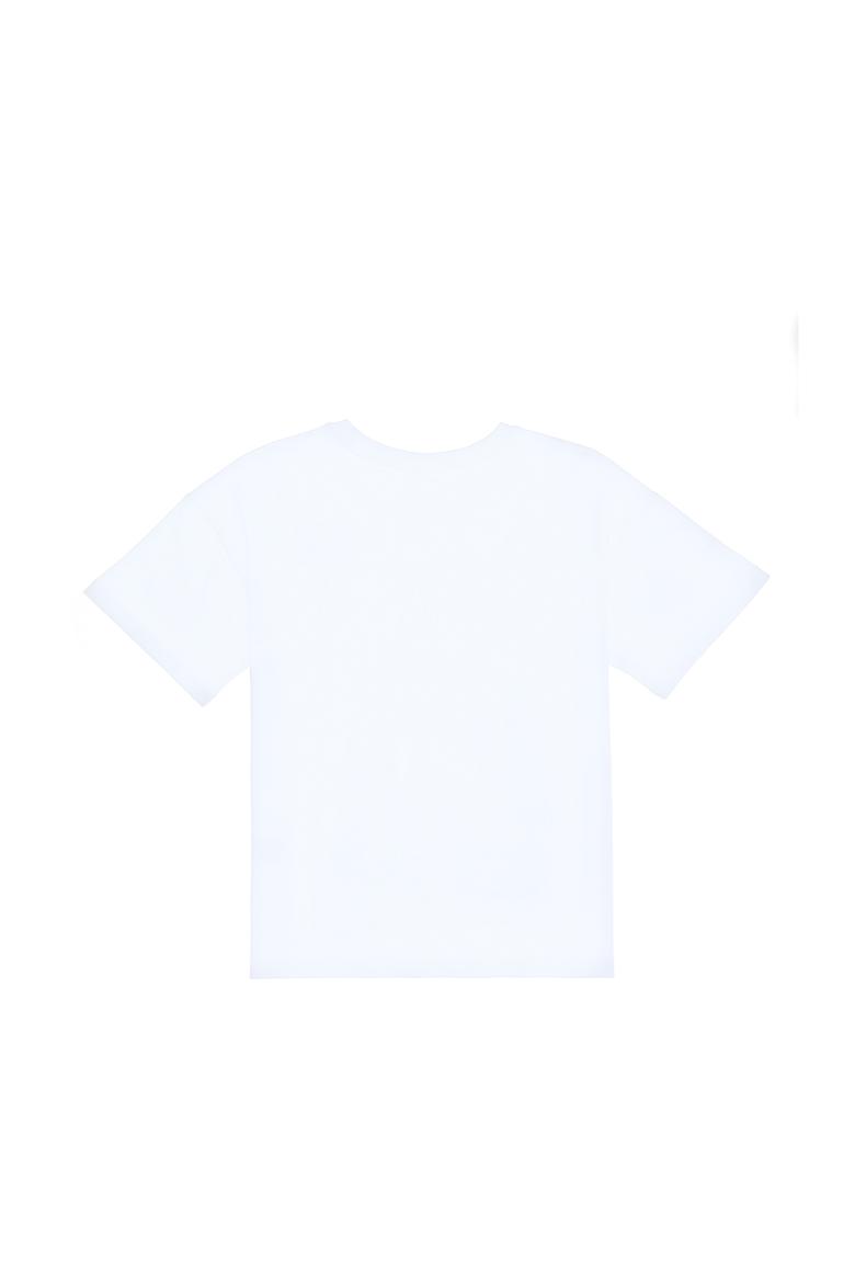 Erkek Çocuk Beyaz Oversize Bisiklet Yaka Tişört - 50306498028