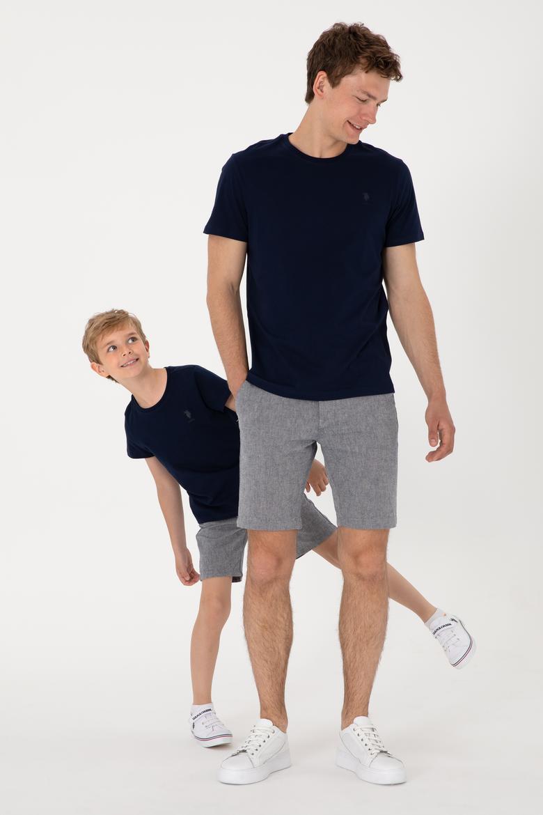 Erkek Çocuk Lacivert Comfort Basic Bisiklet Yaka Tişört