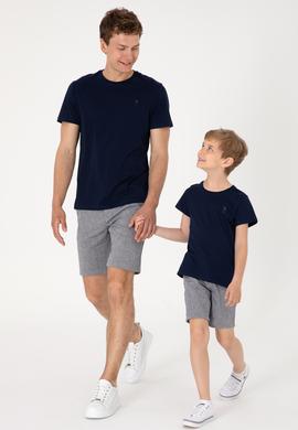 Erkek Çocuk Lacivert Comfort Basic Bisiklet Yaka Tişört - 50306502033