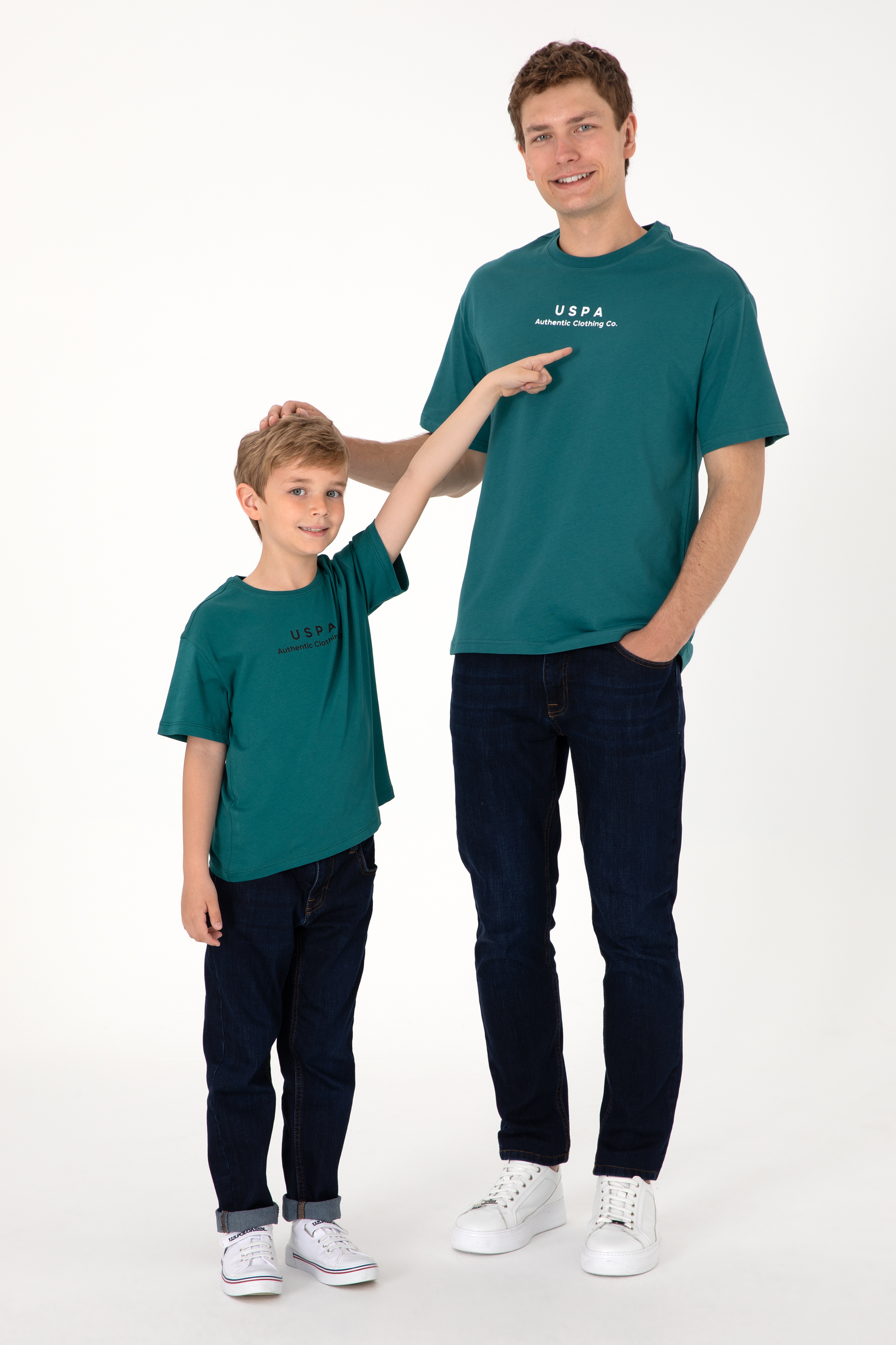Erkek Çocuk Koyu Yeşil Comfort Basic Bisiklet Yaka Tişört - Image 3